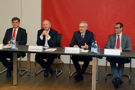 Georg Lun, Manfred Pinzger, Michl Ebner, Alfred Aberer