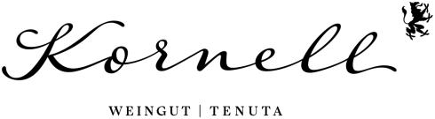 Logo of the Kornell winery by Florian Brigl featuring the curved lettering "Kornell", the addition "WEINGUT | TENUTA" and a griffin symbol in the top right corner.