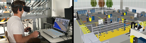 Uso della realtà virtuale per la pianificazione di una fabbrica per la produzione di scrivanie