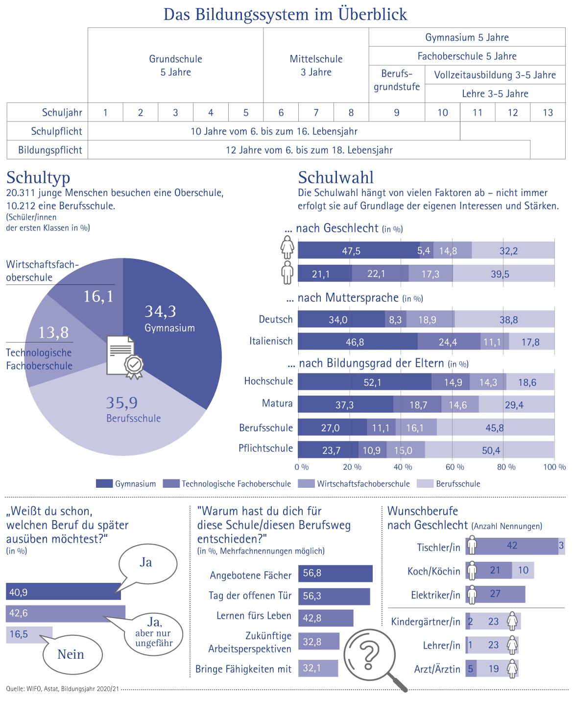 Die Schulwahl der Südtiroler Jugendlichen